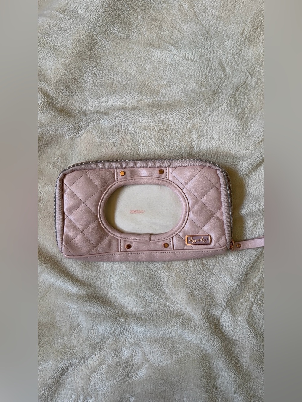 Itzy Ritzy Diaper Bag Wipes Travel Case Cover Blush Pink Wipe Baggie